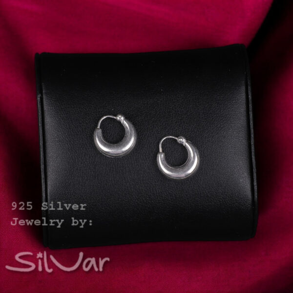 925 Silver Kaju design Hoops/Bali for Women/Girls by SilVar (1/2 inch)