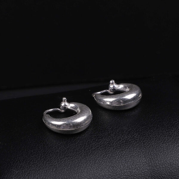 925 Silver Kaju design Hoops/Bali for Women/Girls by SilVar (1/2 inch) - Image 3