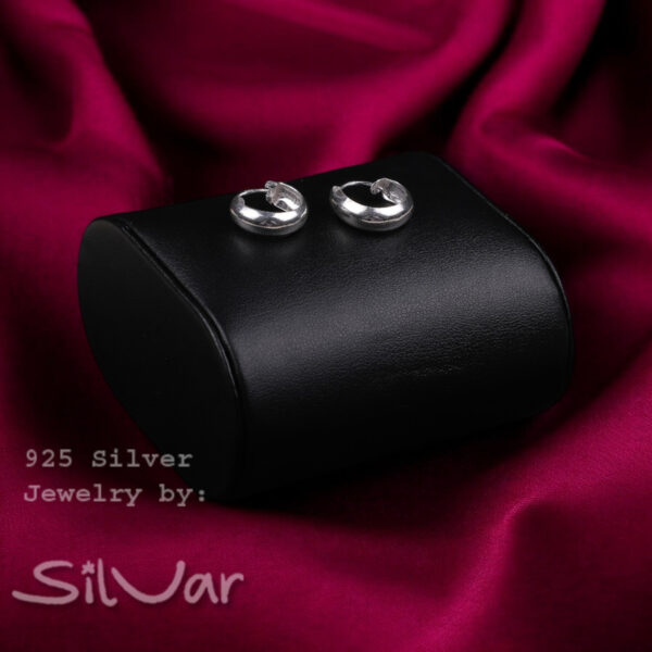 925 Silver Curv design Hoops/Bali for Women/Girls by SilVar (1/2 inch)