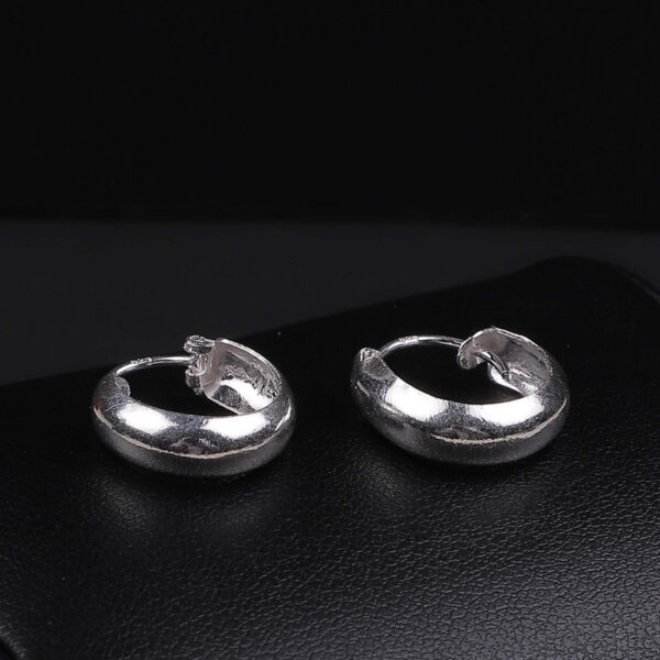 925 Silver Curv design Hoops/Bali for Women/Girls by SilVar (1/2 inch) - Image 2