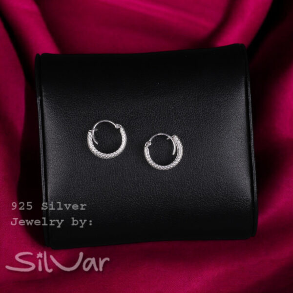 925 Silver Glamorous design Hoops/Bali for Women/Girls by SilVar (1/2 inch)
