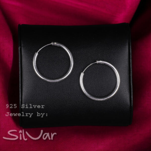 925 Silver Iconic design piping Hoops/Bali for Women/Girls by SilVar