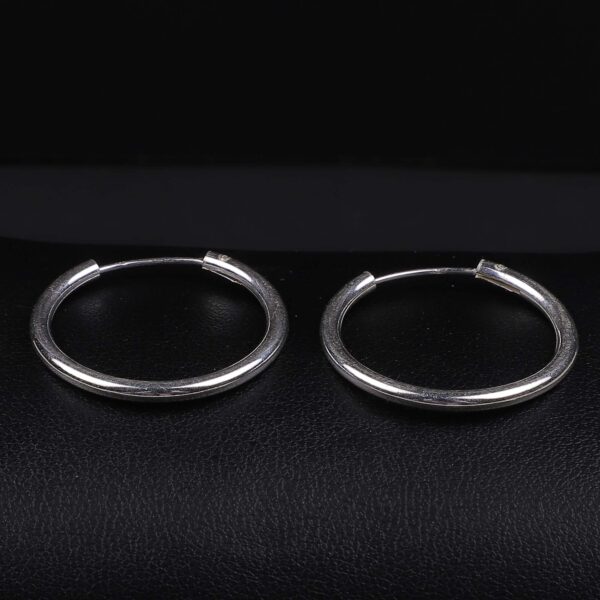 925 Silver Iconic design piping Hoops/Bali for Women/Girls by SilVar - Image 3