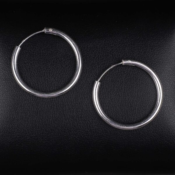925 Silver Iconic design piping Hoops/Bali for Women/Girls by SilVar - Image 2