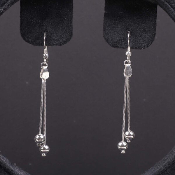 925 Silver Elegant Ball Danglers Women/Girls by SilVar - Image 2