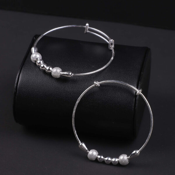 925 Silver 3 balls kada for Baby Girl and Boy - Pack of 2 Silver Bracelet Pair for Kids age kid 0 to 2 years old by SilVar - Image 2