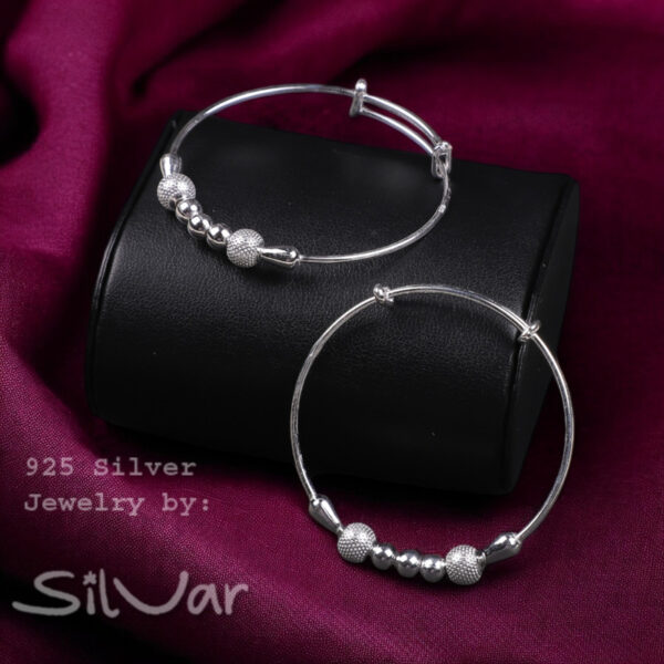 925 Silver 3 balls kada for Baby Girl and Boy - Pack of 2 Silver Bracelet Pair for Kids age kid 0 to 2 years old by SilVar