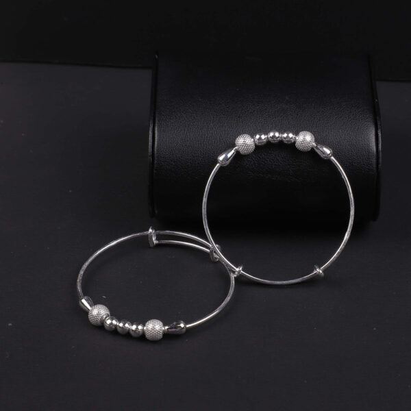 925 Silver 3 balls kada for Baby Girl and Boy - Pack of 2 Silver Bracelet Pair for Kids age kid 0 to 2 years old by SilVar - Image 3