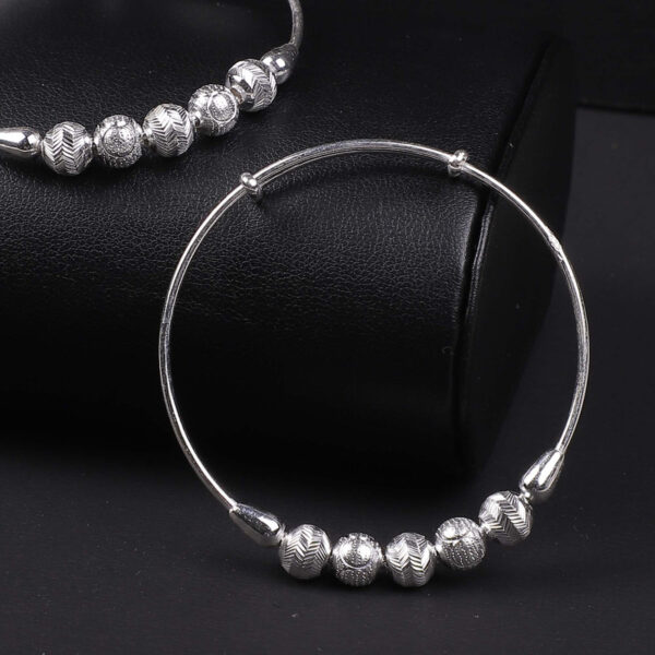 925 Silver 5 balls kada for Baby Girl and Boy - Pack of 2 Silver Bracelet Pair for Kids age kid 0 to 2 years old by SilVar - Image 3