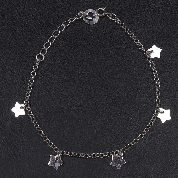 925 Silver Shiny Star Bracelet for Women/Girls by SilVar - Image 2