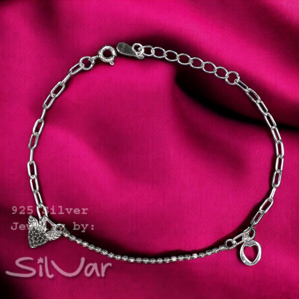 925 Silver Sleek Charm Bracelet for Women/Girls by SilVar