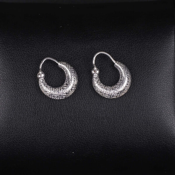 925 Silver Kaju Classic design Hoops/Bali for Women/Girls by SilVar (1/2 inch) - Image 2