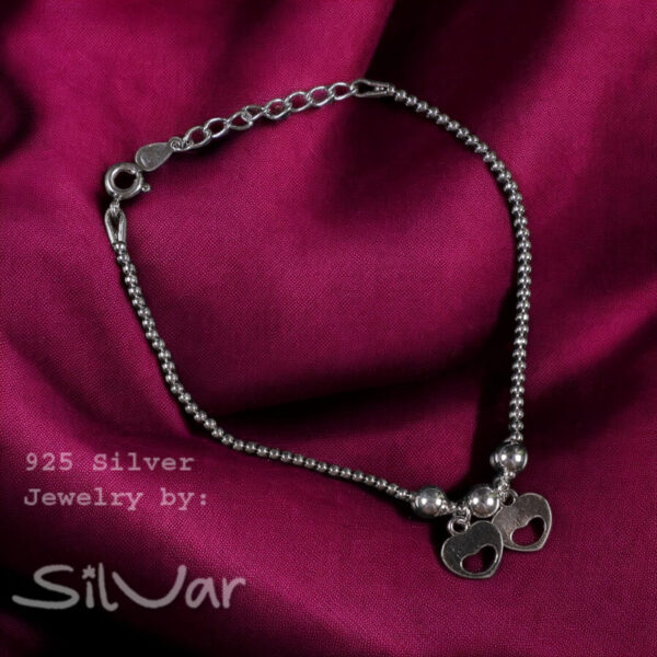 925 Silver Heartbeat Bracelet for Women/Girls by SilVar