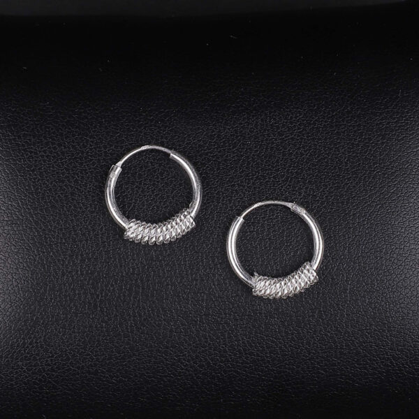 925 Silver spiral design Hoops/Bali for Women/Girls by SilVar (1/2 inch) - Image 3