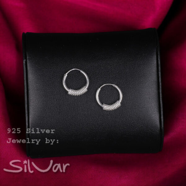 925 Silver spiral design Hoops/Bali for Women/Girls by SilVar (1/2 inch)