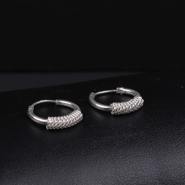 925 Silver spiral design Hoops/Bali for Women/Girls by SilVar (1/2 inch) - Image 2